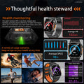 2026 New 1200 mAh Battery Military Smartwatch Men 5ATM Waterproof Fitness Tracker Health Heart Rate Smart Watch For iOS Android