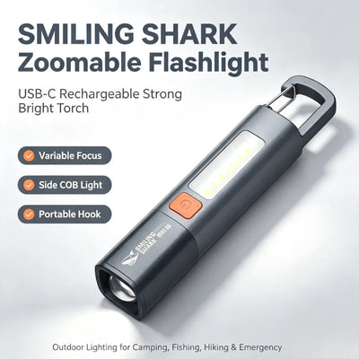 SMILING SHARK Zoomable Variable Focus Flashlight Portable | SAMAG
