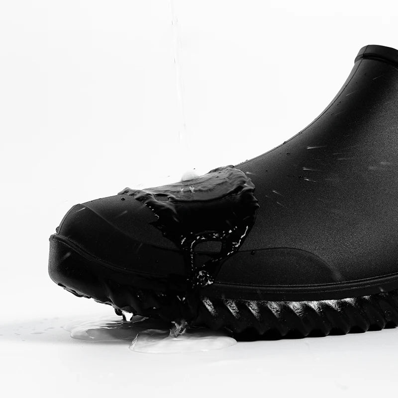 1 Pair of Ankle Rain Boots For Men Simple Waterproof Rain Shoes Toughness Anti-slip Fishing On Work Camping Waterproof