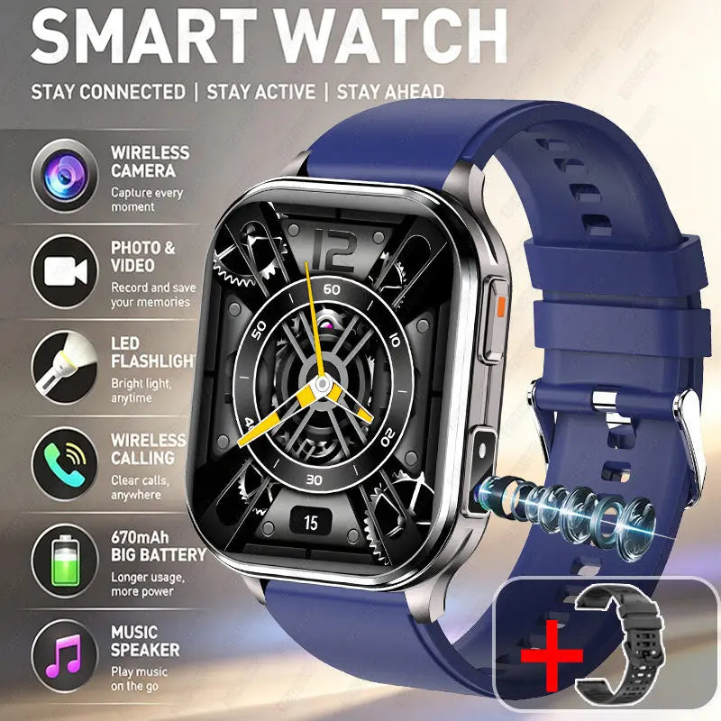 2026New Smart Watch With Camera Men Women Photos Record Video Health Sports Fitness IP68 Waterproof BT Call Recording Smartwatch