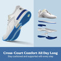FitVille Mens Tennis Shoes Professional Training Sneakers Wear Resistant Anti-Slip Sweat Absorbent for Swollen Feet Arch Support