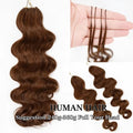 12A Body Wave Chocolate And Natural Black Pre-Separated Feather Crochet Invisible Crochet Hair Extensions Body Wave Crochet Human Hair For Women