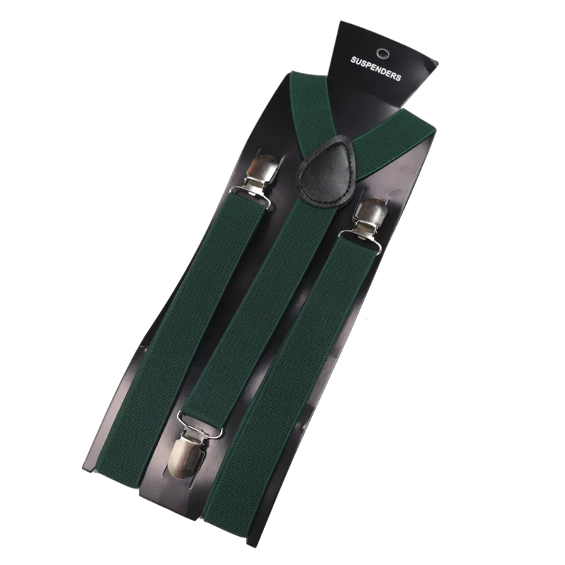 Unisex Elastic Leather Suspenders Braces Men Women Gift Black Blue Red Adjustable Straps for Wedding Suit Skirt Accessories