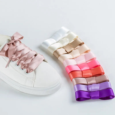 1 Pair Satin Silk Ribbon Shoelaces for Sneaker Shoe Laces | SAMAG