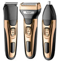 KEMEI 3IN1 GROOMING KIT ELECTRIC SHAVER FOR MEN BEARD HAIR TRIMMER BODY NOSE EAR SHAVING MACHINE FACE RAZOR RECHARGEABLE