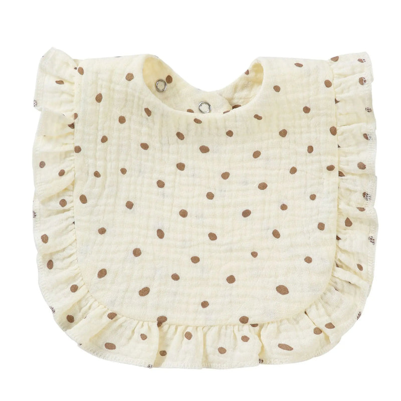 Baby Saliva Towel Muslin Cotton Infant Bibs Kids Feeding Eating Apron Boys Girls Ruffle Towel Toddler Newborn Prints Burp Cloth