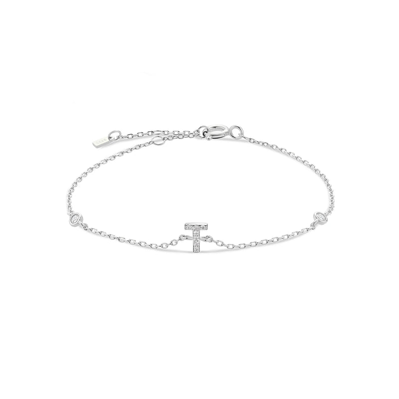 ANDYWEN 925 Sterling Silver Initial 26 Letters Alphabet Monogram Gold Name Bracelet Crystal CZ Zircon 2021 Fashionable Jewelry