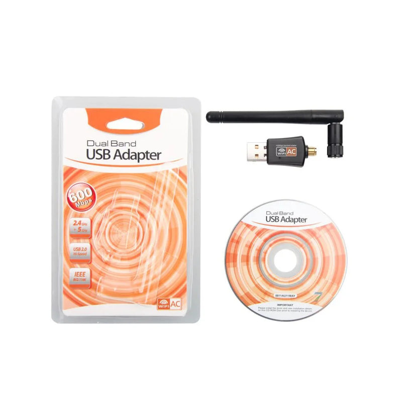 360 Portable 600Mbps Dual Band 5GHz Wireless Network Card Lan USB PC WiFi Adapter Antenna 802.11AC - Visuel 5 | SAMAG
