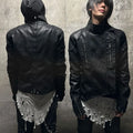 Mauroicardi Spring Black Short Pu Leather Jacket Men with Back Zipper Luxury Brands Original Emo Streetwear Punk Style Clothing