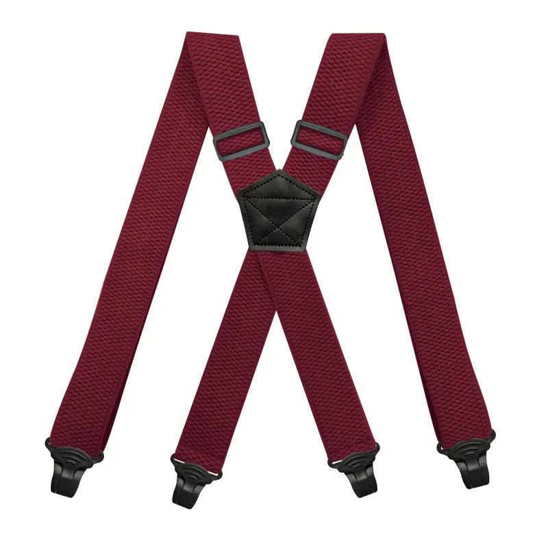 Deepeel 3.5X120cm Men's Adult 4 Clip Casual Trousers Fashion X - shaped Stripes Plastic Clamp Elastic - Visuel 13 | SAMAG