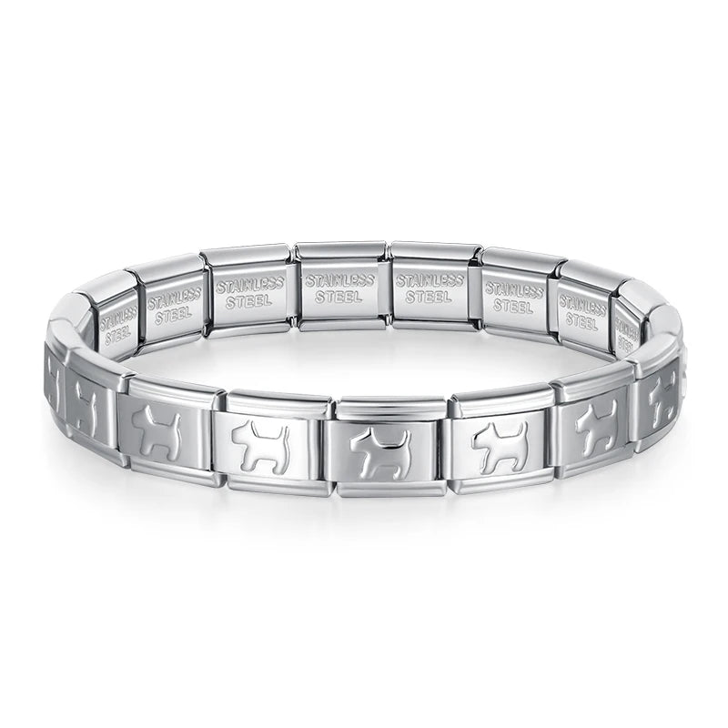 Hapiship Women's Jewelry DIY 9mm Width Itanlian Elastic Charm Bracelet Fashion Stainless Steel Bangle ST - Visuel 8 | SAMAG