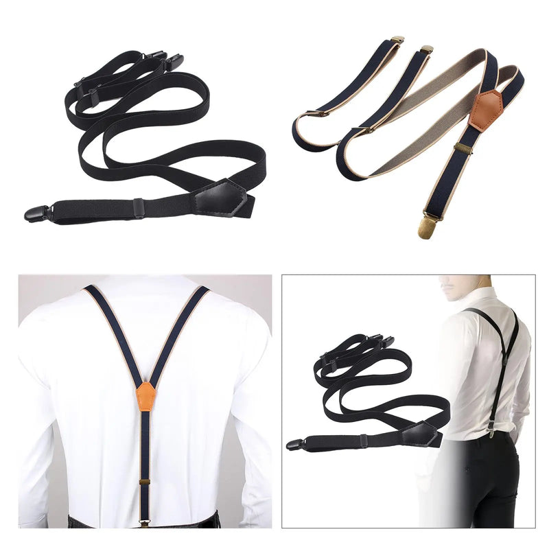 Suspenders for Men Belt Fashion Elastic Trouser Pants Braces with 3 Hooks for Formal Events Business Wedding Costume Pants