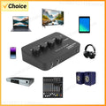 Portable Karaoke Microphone Mixer 3.5mm AUX BT Connection Dual Mic Inputs Digital Audio Mixer for DJ Sound Home Party & Theater