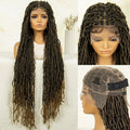 Pink Soft Faux Braids Wig for Black Women 36 Inches Synthetic Knotless Box Braided Wigs with Baby Hair Full Lace Dreadlock Wig