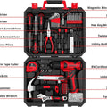 DEKO Drill Set Tool with 8V Red Cordless Home Kit with Hand for Women 126 Piece - View 6 | SAMAG