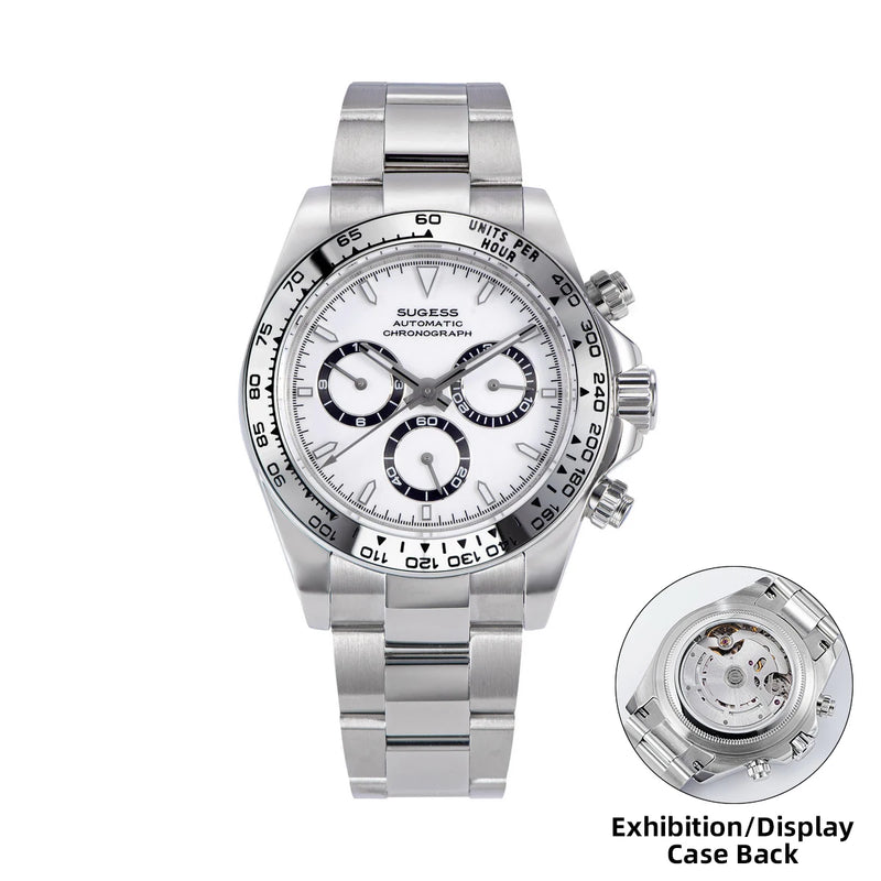 Sugess Panda Diver Chronograph Mens Watch Automatic Peacock SL-4801 Movement Luxury Waterproof Mechanical Wristwatches 2024 New