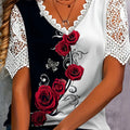 New Boho Flower Blouses Women's Fashion Shirt V - Neck - View 2 | SAMAG