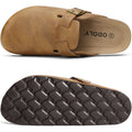 Litfun Women's Vegan Leather Clogs Comfortable Cork Footbed Mules Men Fashion Slip On Potato Shoes with Arch Support Beach Shoes