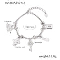 316L Stainless Steel Charm Bracelet For Women 18K Gold Plated Waterproof No Tarnish Multiple Different - Visuel 7 | SAMAG