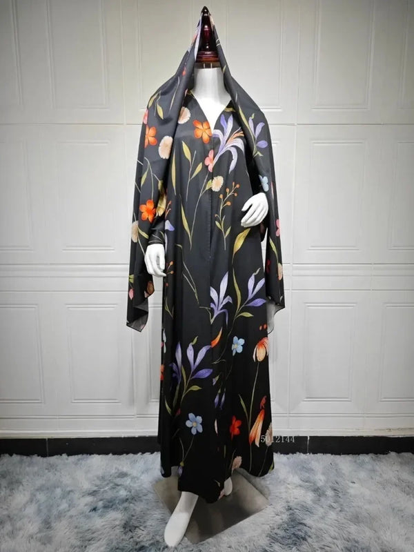 Eid Scarf Abaya Women Elegant Muslim Jalabiya Long | SAMAG