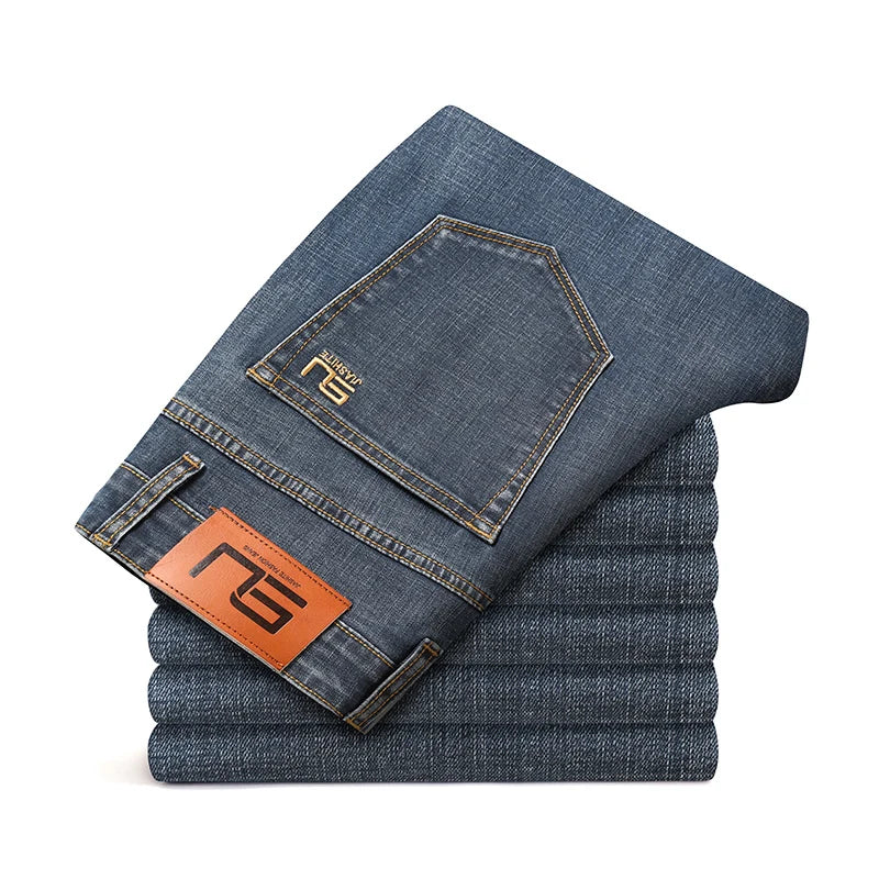 Cotton Stretch Jeans Men Classic Retro Straight Slim | SAMAG