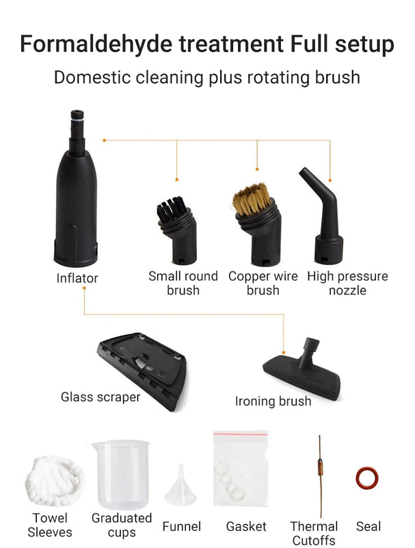 DIVEDEER Handheld Steam Cleaner Automotive Sterilization Disinfection High Temperature Wiper Washer for Floor Kitchen Cars