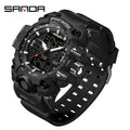 SANDA Men Quartz Watches G Style Military Sports LED Digital Outdoor Waterproof Dual Display Wristwatch - Visuel 12 | SAMAG