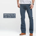 Men's Boot Cut Jeans Slightly Flared Slim Fit Blue Black | SAMAG