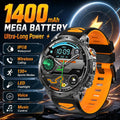 Newly Durable 1400mAh Large Battery Men Smart Watch 1.7" HD Screen IP68 Waterproof LED Flashlight Sport BT Call Smart Bracelet
