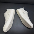 Classic Men's And Women's Low Top Casual Sneakers White Beige Canvas Thick Sole Lace-Up Luxury Flat Shoe