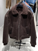 MAMELICCE Original design Synthetic lambswool Fur suede leather jackets for man Turn-down collar jackets for man leather coat