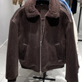 MAMELICCE Original design Synthetic lambswool Fur suede leather jackets for man Turn-down collar jackets for man leather coat
