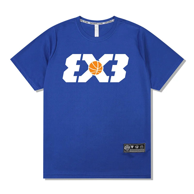Loose Men Running 2023 Outdoor Street Basketball Gym Short Sleeve Letter Print T Shirt Summer Quick Dry Fitness Bodybuilding