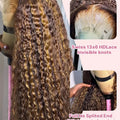 40 44 Inch Curly Highlight Wig Human Hair Deep Wave 13x6 HD Frontal Wig 4/27 Honey Blond 13x4 Water Wave Lace Front Wigs Raw Human Hair Wigs For Black Women 250% Pre Plucked Natural Hairline