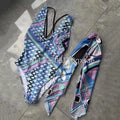 Women's Scarf Swimsuits with Letter Signature Logo Lady | SAMAG