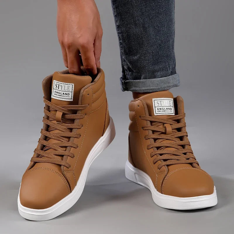 Men's Sneakers High Top Canvas Shoes New Trendy Waterproof Lightweight Casual Sports Shoes for Men Student Street Shoe