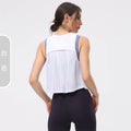 Cover Up Shirt for Women, Quick Drying, Summer Thin Pleated and Wrinkled Fitness Suit, Top Worn with Sleeveless Sports Vest