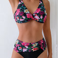 Floral Printed Women Swimsuit Two-Piece Spliced Backless | SAMAG
