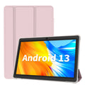 Pritom 7 Inch Tablet PC, Android 13 Quad Core, 4GB(2+2GB Virtual) RAM 32GB ROM, WiFi, Dual Camera, USB C, with Leather Case