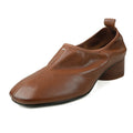 AIYUQI 2026 New Women's High Heels Chunky Heel Low-Cut Slip-On female Shoes Comfortable and Soft Spring Women Leather Shoes