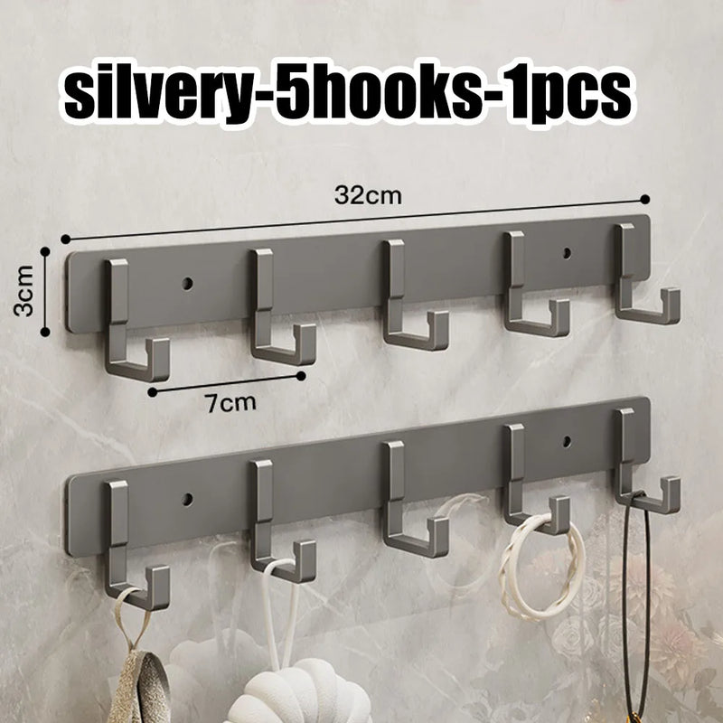 Kitchen Space Aluminum Punch - Free Hooks Are Easy to Install Utensils Storage Bathroom Bathrobe Towel - View 7 | SAMAG