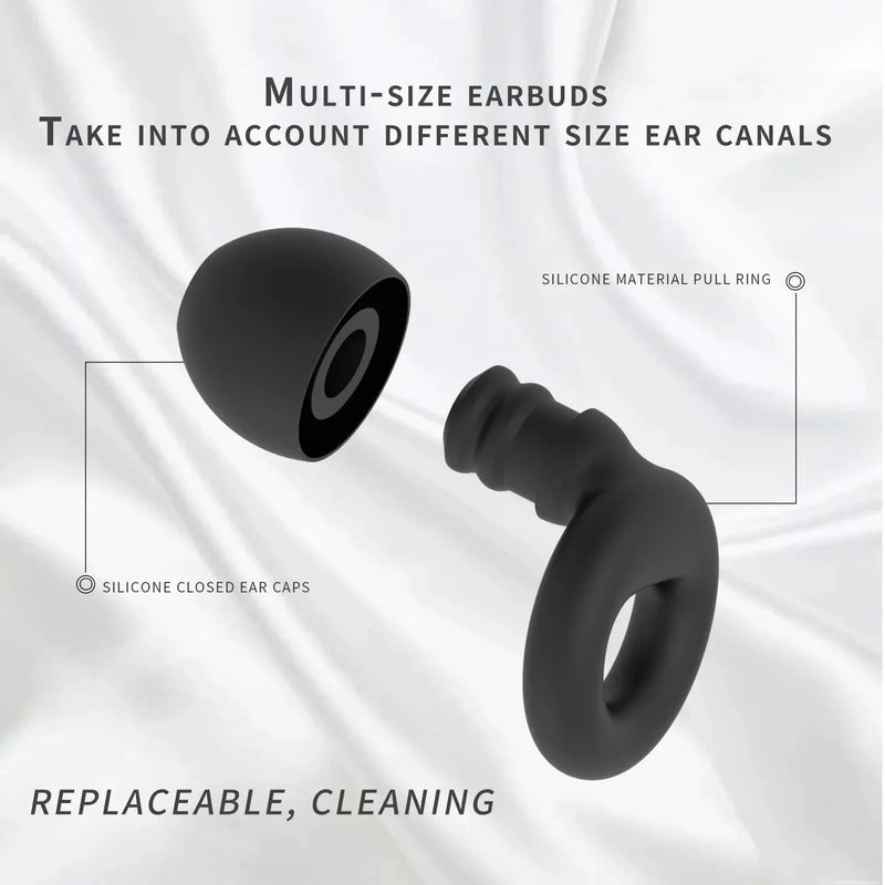 Quiet Ear Plugs for Noise Reduction – Super Soft, Reusable Hearing Protection for Sleep,Swim, Work 8 Ear Tips in XS/S/M/L