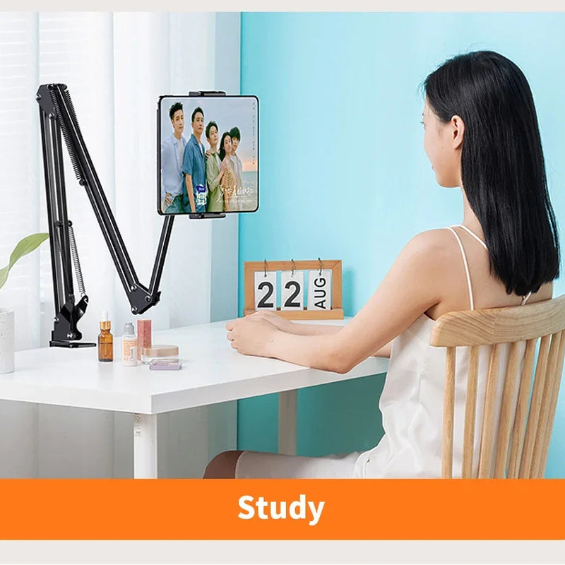 Tablet Holder for Bed with 90cm Metal Arm 360° Rotating Bed Tablet Mount Stand For iPad Stand 4.5~11 Inch Phone Tablet Bracket