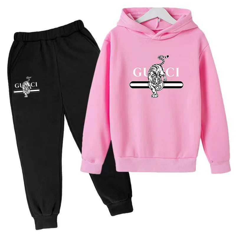 Hooded Sweatshirt + Pants - casual Sports Outfit - letter - View 2 | SAMAG