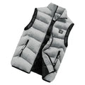 Trend Stand Collar Zipper Men Vests New Stylish Sleeveless Waistcoat Warmth Men Winter Vest Brand Winter Windproof Padded Vest