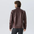 Men PU Leather Jacket Fashion Autumn Winter Stand Collar Slim Leather Jackets Warm Casual Coat Moto Biker Windproof Leather Coat