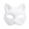 1-10pcs Japanese Mask Paper Blank Mask Halloween Cosplay Cat DIY Paintable Half Face Mask Animal Costume Party Decor Craft Prop