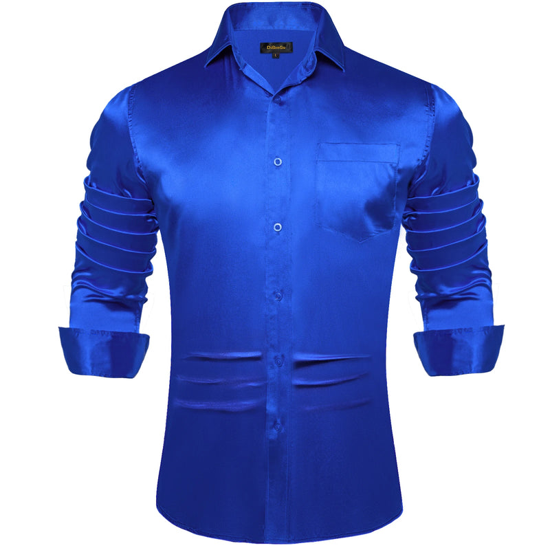 Solid Satin Shirts for Men Sage Green Black Yellow Red | SAMAG