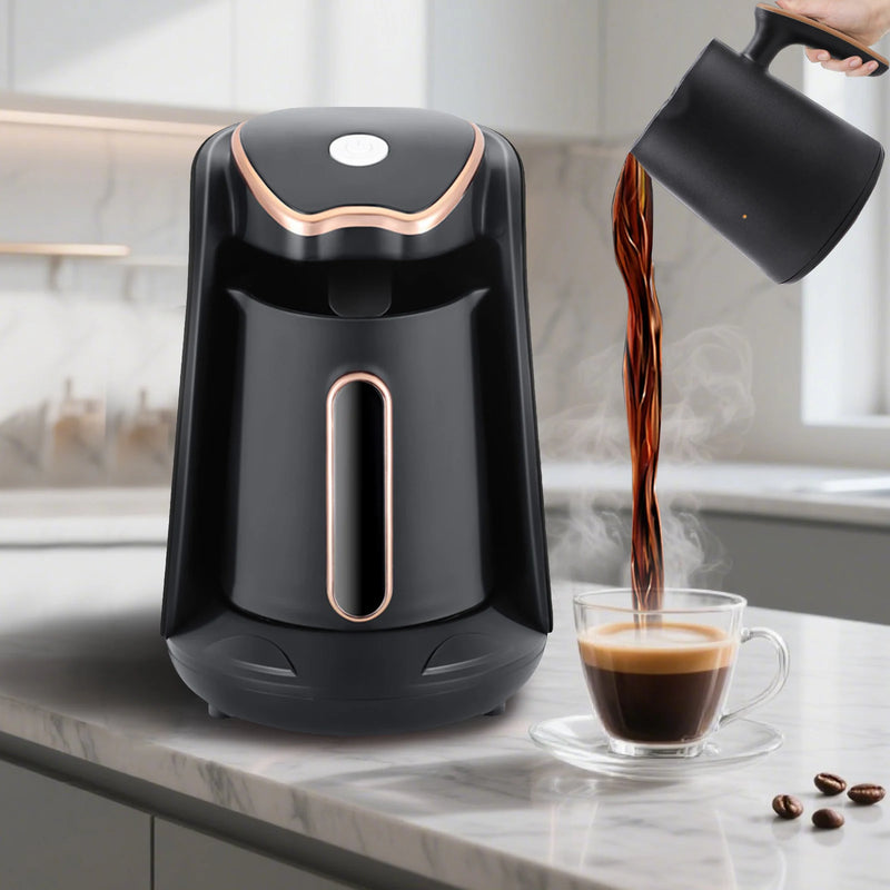 250ML Electric Turkish Greek Coffee Maker 600W Boiled Coffee Kettle Automatic Turkish/Greek Coffee Machine for Coffee Tea & Milk