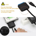 USB 3.0 to SATA Cable SATA III Hard Drive Adapter Converter for 2.5" 3.5" SSD HDD Hard Drive Disk with 12V/2A Power Adapter